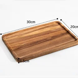 Дерев’яний піднос / тарілка з дерева акації, 30 х 20 х 1,5 см