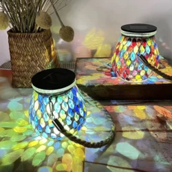 Сонячний мозаїчний ліхтар Mason Jar (ретро ліхтар), LED, IP65