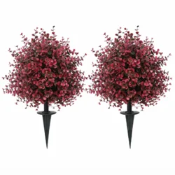 Декоративне штучне дерево з червоними квітами для саду, 2 шт