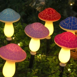 Декоративні садові світильники «Гриб» на сонячній батареї, потрісканий, 6 шт
