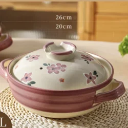 Керамічна каструля для запікання Vintage Violet з кришкою 1,5 л