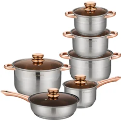 Набір кухонного посуду з нержавіючої сталі (12 предметів)