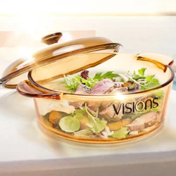 Скляна каструля Corning / Visions з кришкою 3.25 л (жаростійке скло)