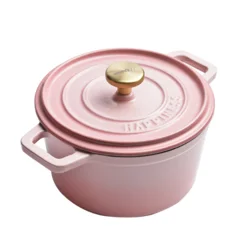 Чавунна емальована каструля з кришкою 18 см