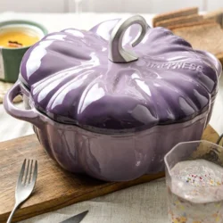 Емальований горщик у формі гарбуза Sen Topal 20 см, срібляста ручка