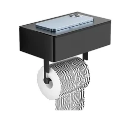 Тримач для туалетного паперу з закритим боксом та полицею