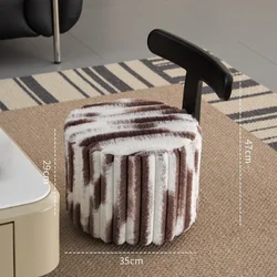 Табурет м’який зі спинкою, круглий, 35×29×47 см