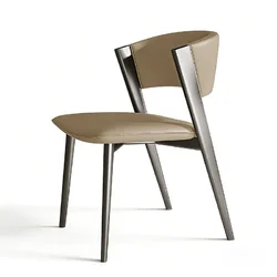 Стілець кухонний м’який зі шкірозамінника, ніжки з вуглецевої сталі