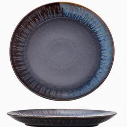 Керамічна обідня тарілка з глазур’ю у ретро-стилі 26.8 см