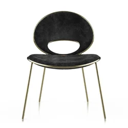 Стілець дизайнерський Shell, м’який, металеві ніжки, велюр / екошкіра