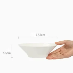 Керамічна обідня глибока тарілка з рельєфним краєм 17,6 см