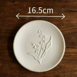 Керамічна десертна тарілка в ретро-стилі 16,5 см з квіткою