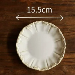 Керамічна десертна тарілка в ретро-стилі 15,5 см з візеркном