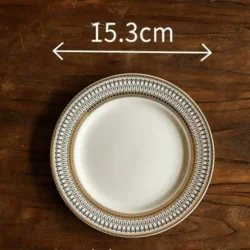 Керамічна десертна тарілка в ретро-стилі 15,3 см з орнаментом