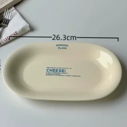 Керамічна овальна тарілка в корейському стилі