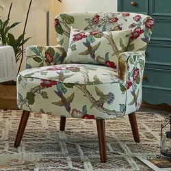 Крісло для вітальні Classic, американський стиль, вельвет / льон / екошкіра
