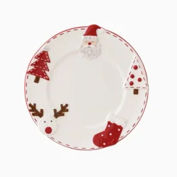 Керамічна тарілка «Санта Клаус» у скандинавському стилі 26 см