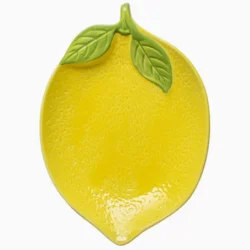 Керамічна тарілка «Лимон» дизайнерський посуд з ручним розписом 25 см