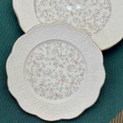 Керамічна тарілка для торта у французькому ретро-стилі з квітковим візерунком 27 см