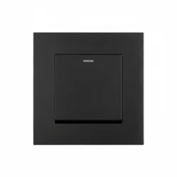 Одноклавішний вимикач світла EIOMR, чорний матовий