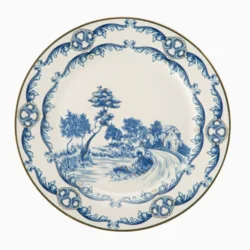 Керамічна обідня тарілка MORHEO з декоративним синьо-білим орнаментом, 2 види, 20 см
