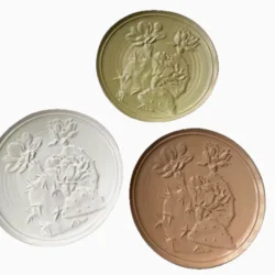 Керамічна обідня тарілка з рельєфним квітковим дизайном 31 см, 35 шт