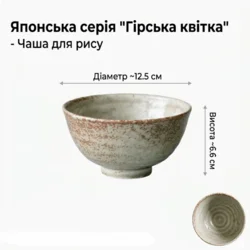 Керамічна глибока тарілка Linghua у японському стилі 12,5 см