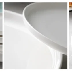 Керамічна біла тарілка для пасти та подачі страв 20 см