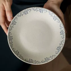 Набір керамічних десертних тарілок 4 шт, з квітковим орнаментом (орхідея), у французькому стилі