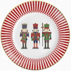 Керамічна тарілка з кістяного фарфору, преміум серія з декоративним принтом 26 см