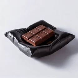 Прямокутна керамічна тарілка «Подушка», стиль мінімалізм, чорна/біла 18*13 см