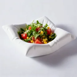 Прямокутна керамічна тарілка «Подушка», стиль мінімалізм, чорна/біла 23*17см