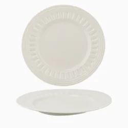 Керамічна тарілка з рельєфним краєм у європейському стилі 28 см