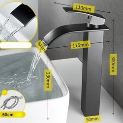 Високий змішувач для накладної раковини “Водоспад”