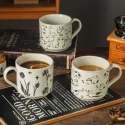 Керамічна кружка у скандинавському стилі з малюнком