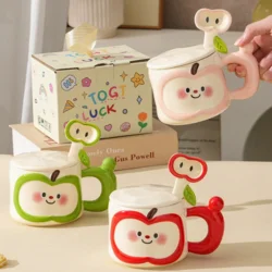 Керамічна кружка «Apple Cup» з кришкою та ложкою