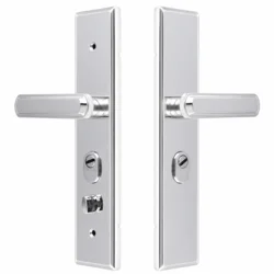 Дверна ручка з замком 9009, дзеркальне покриття, нержавіюча сталь