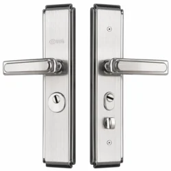 Дверна ручка з замком YUEMA TD1030 SS, шліфована нержавіюча сталь