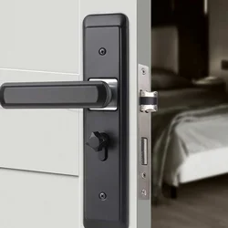 Врізний дверний замок з ручкою TB05-T03 безшумний (міжосьова 50 мм, отвори 155 мм)