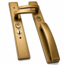 Дверна ручка з замком Zhuojiu 9072, подвійне відкривання, для захисних дверей, бронзове покриття