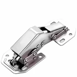 Петля для меблевих дверцят без свердління з гідравлічним доводчиком, нержавіюча сталь, універсальна