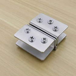 Двостороння петля для скляних дверцят з нержавіючої сталі, велика, 53×45 мм