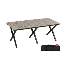 Складний туристичний стіл 115×60×45 см з чохлом, комуфляжний