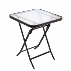 Складаний скляний стіл Water Ripple 80 см / 80×80 см