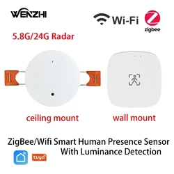 Tuya Zigbee 24GHz датчик присутності людини ZY-M100 з датчиком освітленості