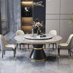 Обідній круглий стіл у стилі італійського мінімалізму 4 стільці 120 см
