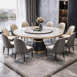Обідній круглий стіл у стилі італійського мінімалізму 10 стільців 180 см
