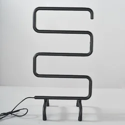 Підлогова / настінна електрична сушарка для рушників, 85W, 83×46 см (чорна / біла)