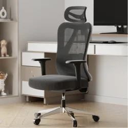 Ергономічний комп’ютерний стілець Angran T15. Чорна рамка – чорна сітка з губчастою подушкою.