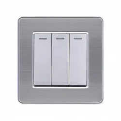 Трьохклавішний вимикач світла EIOMR, сірий матовий